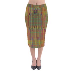 Colors From The Sea Decorative Velvet Midi Pencil Skirt by pepitasart