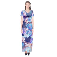 Flowers Short Sleeve Maxi Dress by Sparkle