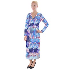 Flowers Velvet Maxi Wrap Dress by Sparkle