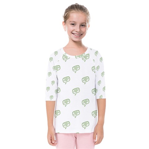 Happy St Patricks Day Symbol Motif Pattern Kids  Quarter Sleeve Raglan Tee by dflcprintsclothing