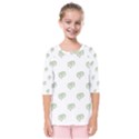 Happy St Patricks Day Symbol Motif Pattern Kids  Quarter Sleeve Raglan Tee View1