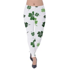 St Patricks Day Pattern Velvet Leggings by Valentinaart