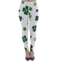 St Patricks Day Pattern Lightweight Velour Leggings by Valentinaart