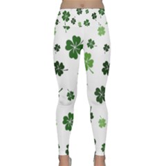 St Patricks Day Pattern Lightweight Velour Classic Yoga Leggings by Valentinaart