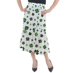 St Patricks Day Pattern Midi Mermaid Skirt by Valentinaart