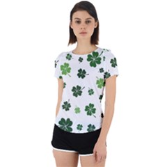 St Patricks Day Pattern Back Cut Out Sport Tee by Valentinaart