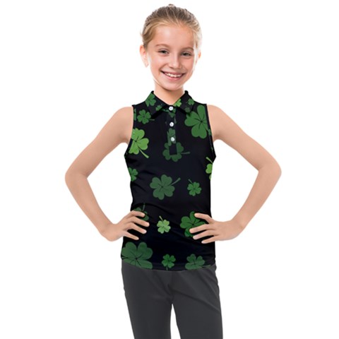 St Patricks Day Kids  Sleeveless Polo Tee by Valentinaart