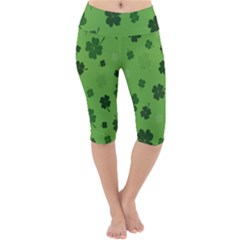 St Patricks Day Lightweight Velour Cropped Yoga Leggings by Valentinaart