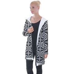 Optical Illusion Longline Hooded Cardigan by Sparkle