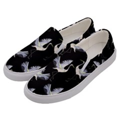 Crane Pattern Men s Canvas Slip Ons by Wegoenart