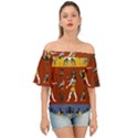 Ancient Egyptian Religion Seamless Pattern Off Shoulder Short Sleeve Top View1