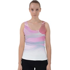 Pink Fractal Velvet Tank Top by Sparkle