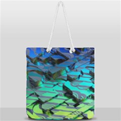 Digital Abstract Full Print Rope Handle Tote (large) by Sparkle