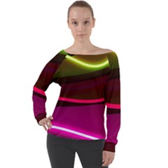 Neon Wonder Off Shoulder Long Sleeve Velour Top by essentialimage