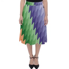 Zigzag Waves Classic Midi Skirt by Sparkle