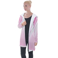 Modern Pink Longline Hooded Cardigan by Sparkle