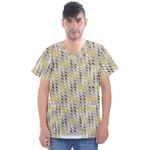 Color Tiles Men s V-neck Scrub Top by Sparkle