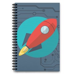 Rocket With Science Related Icons Image 5 5  X 8 5  Notebook by Vaneshart