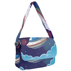 Ufo Alien Spaceship Galaxy Courier Bag by Vaneshart