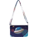 Ufo Alien Spaceship Galaxy Double Gusset Crossbody Bag View2