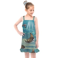 Awesome Steampunk Manta Rays Kids  Overall Dress by FantasyWorld7