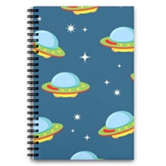 Seamless Pattern Ufo With Star Space Galaxy Background 5 5  X 8 5  Notebook by Vaneshart