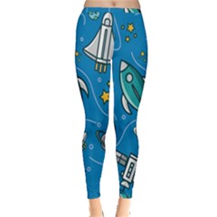 About Space Seamless Pattern Inside Out Leggings by Vaneshart