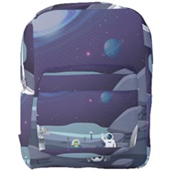 Alien Astronaut Scene Full Print Backpack by Vaneshart