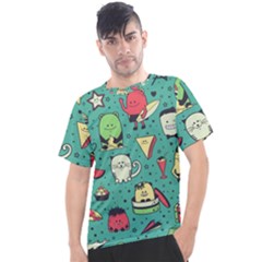 Seamless Pattern With Funny Monsters Cartoon Hand Drawn Characters Unusual Creatures Men s Sport Top by Vaneshart