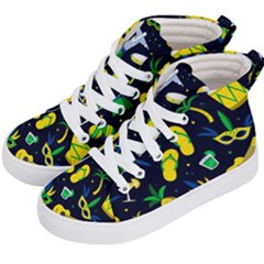 Seamless Brazilian Carnival Pattern With Musical Instruments Kids  Hi-top Skate Sneakers by Vaneshart