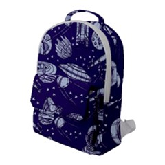 Space Sketch Seamless Pattern Flap Pocket Backpack (large) by Vaneshart