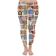 Vintage Gadget Seamless Pattern Classic Winter Leggings by Vaneshart