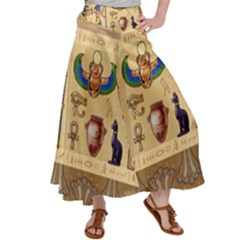 Egypt Horizontal Illustration Satin Palazzo Pants by Vaneshart