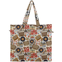 Music Retro Seamless Pattern Canvas Travel Bag by Vaneshart