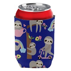 Hand Drawn Cute Sloth Pattern Background Can Holder