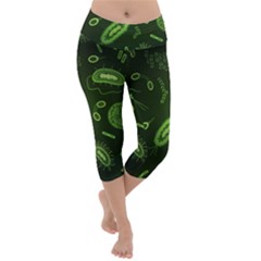 Bacteria Virus Seamless Pattern Inversion Lightweight Velour Capri Yoga Leggings by Vaneshart