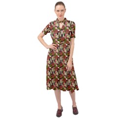 Swimmer 20s Brown Keyhole Neckline Chiffon Dress by snowwhitegirl