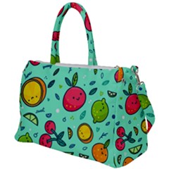 Various Fruits With Faces Seamless Pattern Duffel Travel Bag by Vaneshart