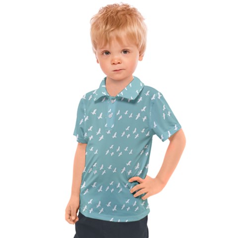 Group Of Birds Flying Graphic Pattern Kids  Polo Tee by dflcprintsclothing