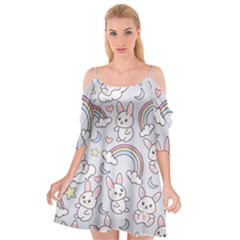 Seamless Pattern With Cute Rabbit Character Cutout Spaghetti Strap Chiffon Dress by Vaneshart