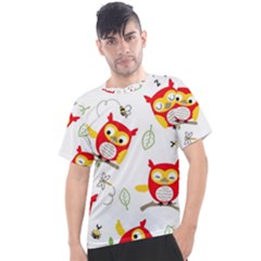 Seamless Pattern Vector Owl Cartoon With Bugs Men s Sport Top by Vaneshart