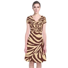 Zebra 2 Short Sleeve Front Wrap Dress by dressshop