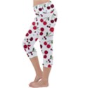 Cute cherry pattern Lightweight Velour Capri Yoga Leggings View2