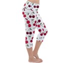 Cute cherry pattern Lightweight Velour Capri Yoga Leggings View3