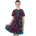 Cherry-blossom Mandala Of Sakura Branches Short Sleeve Shoulder Cut Out Dress  View1