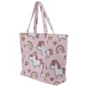 Cute-unicorn-rainbow-seamless-pattern-background Zip Up Canvas Bag View1