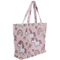 Cute-unicorn-rainbow-seamless-pattern-background Zip Up Canvas Bag View2