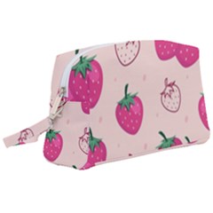 Seamless-strawberry-fruit-pattern-background Wristlet Pouch Bag (large) by Vaneshart