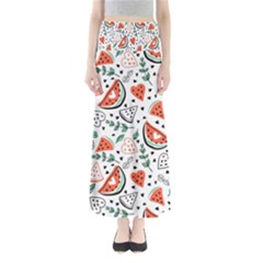 Seamless-vector-pattern-with-watermelons-mint Full Length Maxi Skirt by Vaneshart