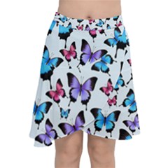 Decorative-festive-trendy-colorful-butterflies-seamless-pattern-vector-illustration Chiffon Wrap Front Skirt by Vaneshart